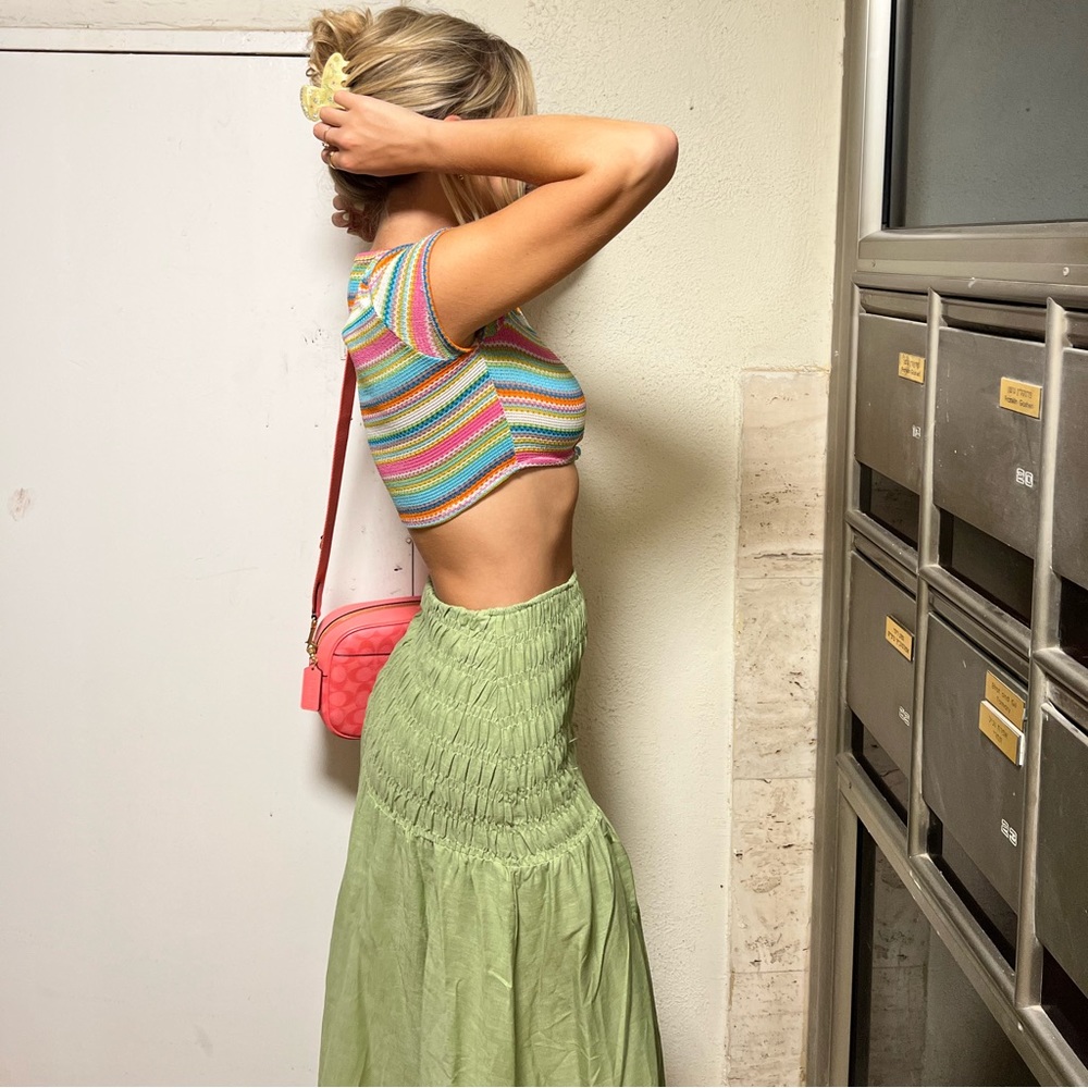 Princess Polly Light Green Maxi Skirt